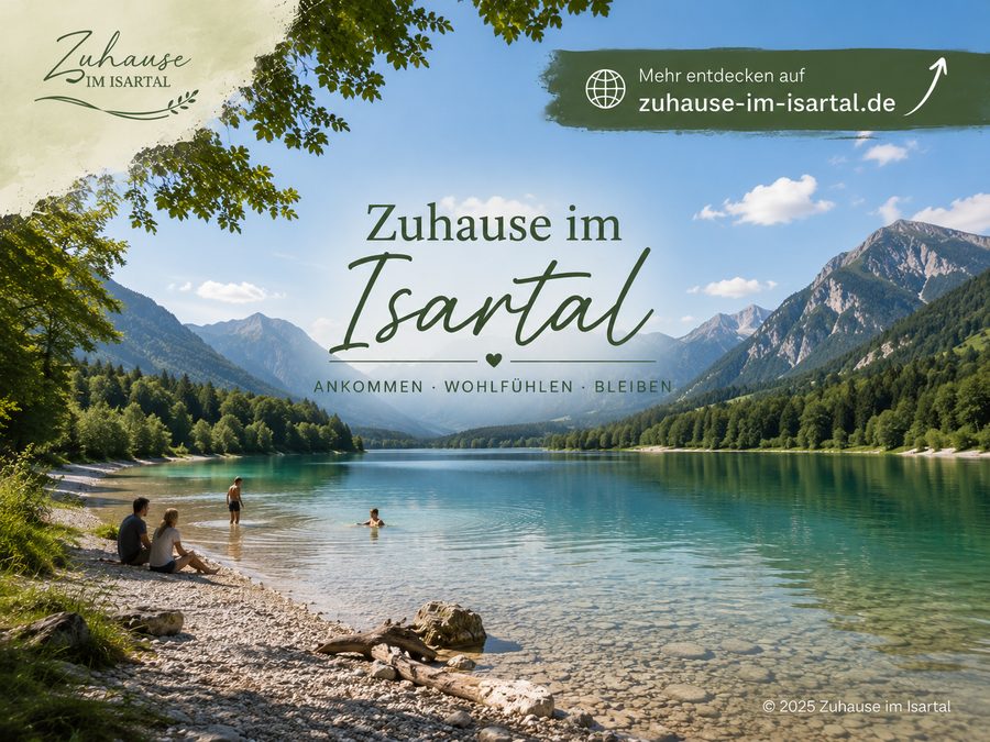 Baden an einer Isar-Kiesbank